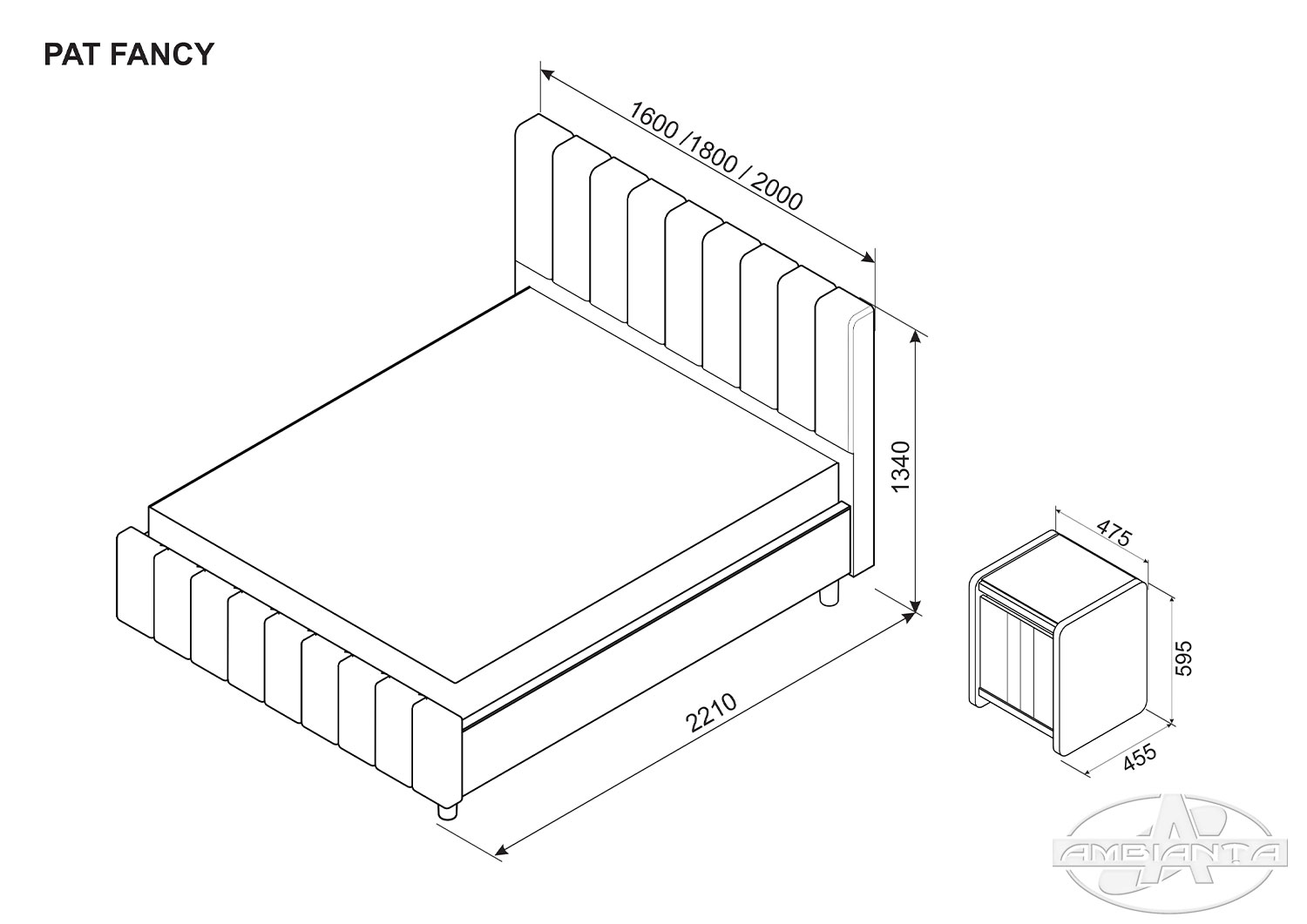 Pat modern elegant cu ladă de depozitare.