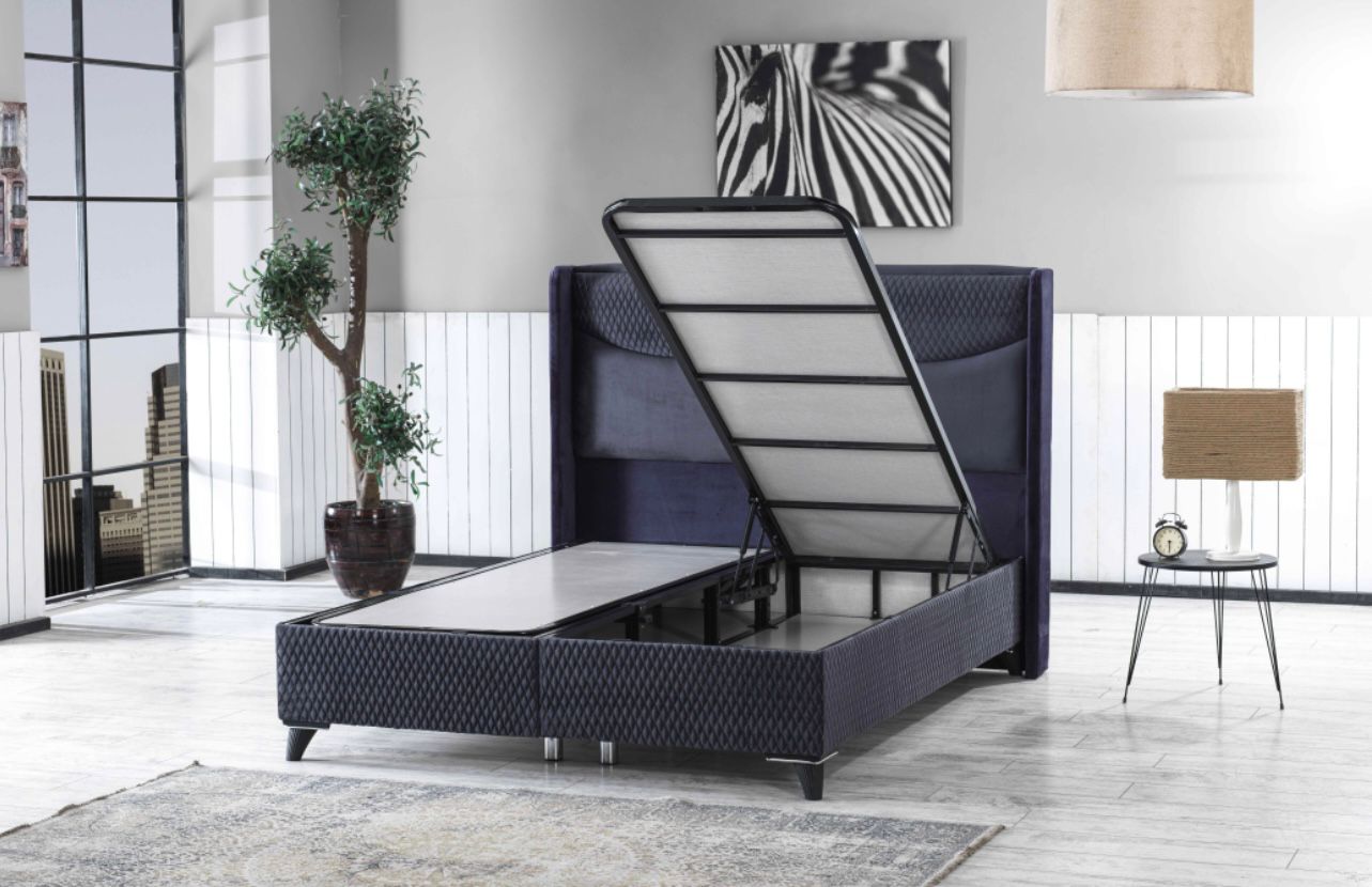 Pat tapițat cu spațiu de depozitare Zara