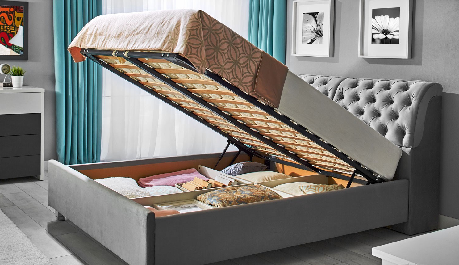 Pat Dayana, pat cu ladă de depozitare