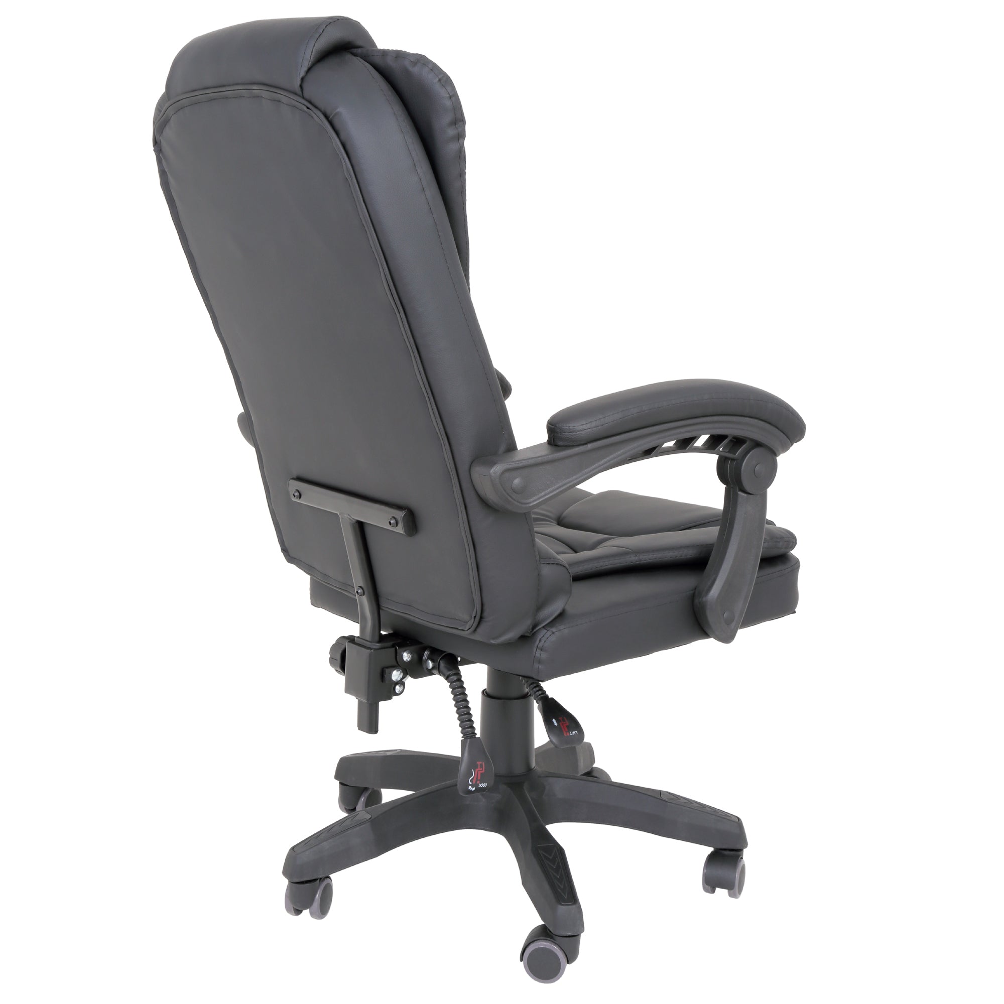 Scaun directorial tapițat cu imitație din piele neagră Torino