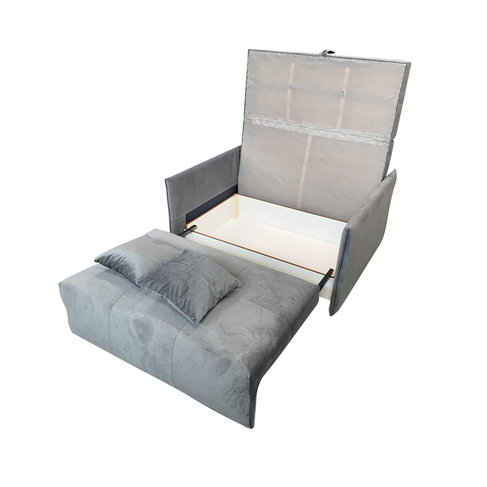 Canapea 2 locuri extensibilă cu spațiu de depozitare Alana