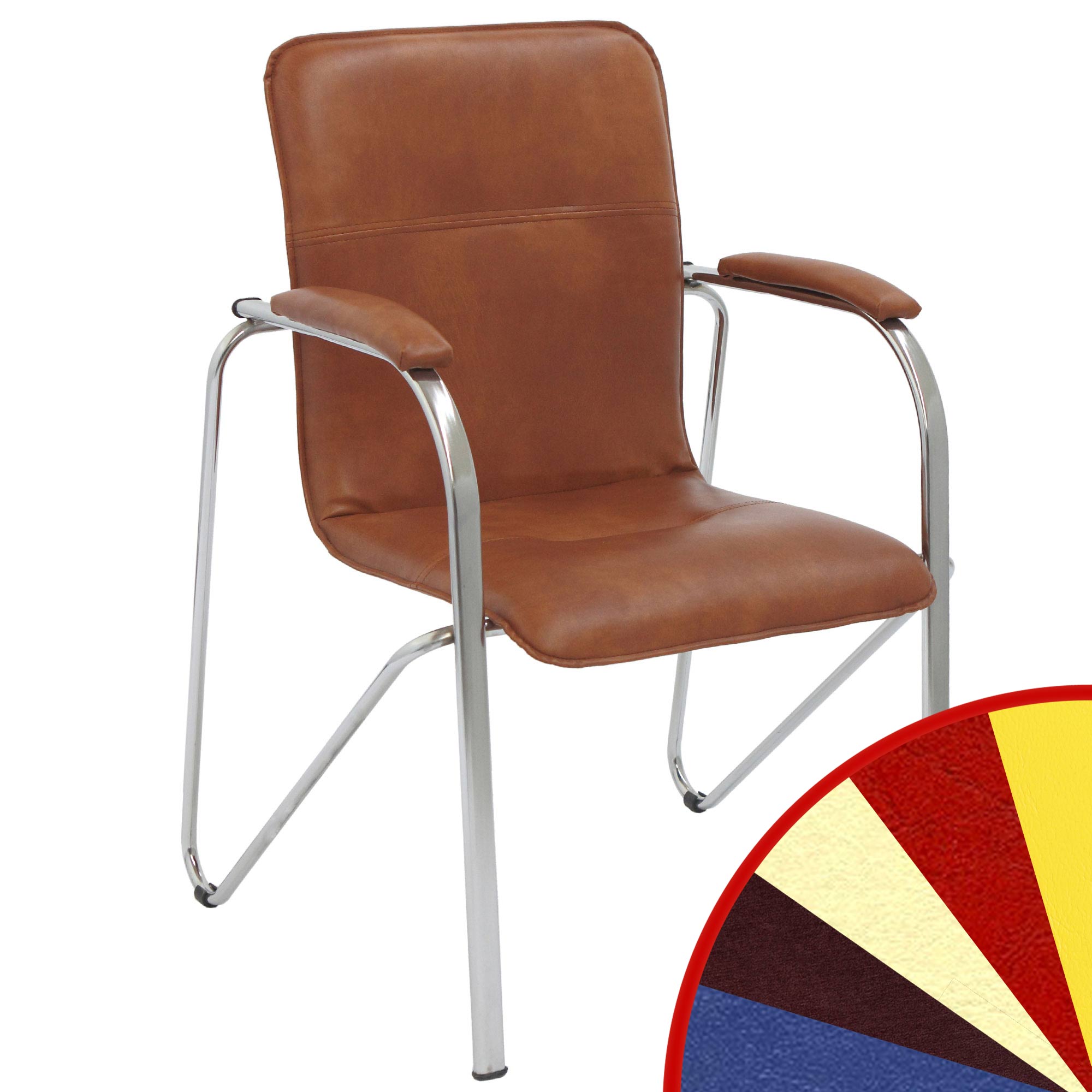 Scaun directorial Ana, cadru cromat - imitatie piele