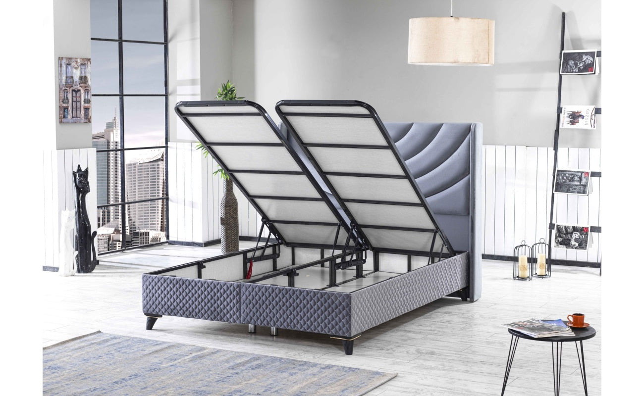 Pat cu spațiu de depozitare Bora 160x200