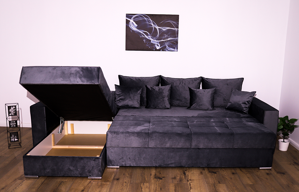 Colțar extensibil XXL cu spațiu de depozitare Claudia