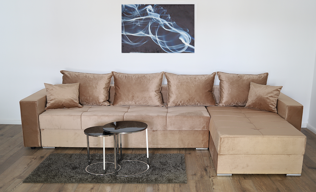 Colțar extensibil XXL cu spațiu de depozitare Claudia