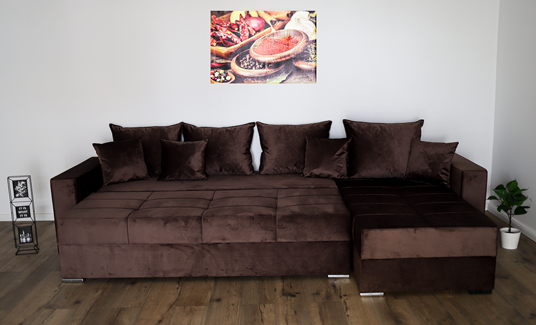 Colțar extensibil XXL cu spațiu de depozitare Claudia