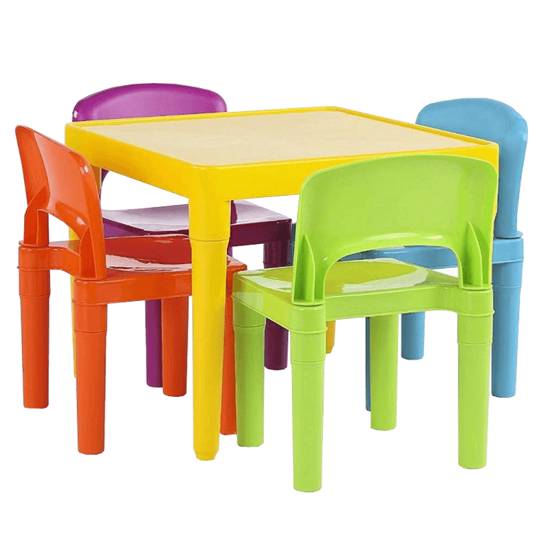Set multicolor pentru copii 1 măsuță+4 scaune Zilbo